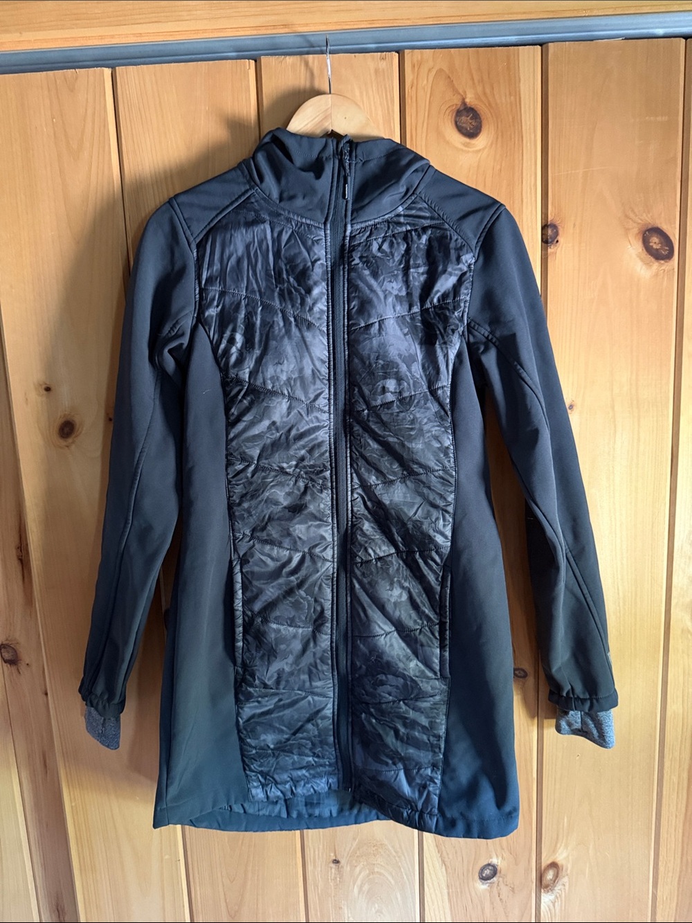 Mondetta Black Quilted Front Long Puffer Jacket